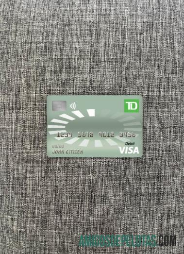 Cartão de débito Canadá TD Visa Photolook Front modelo